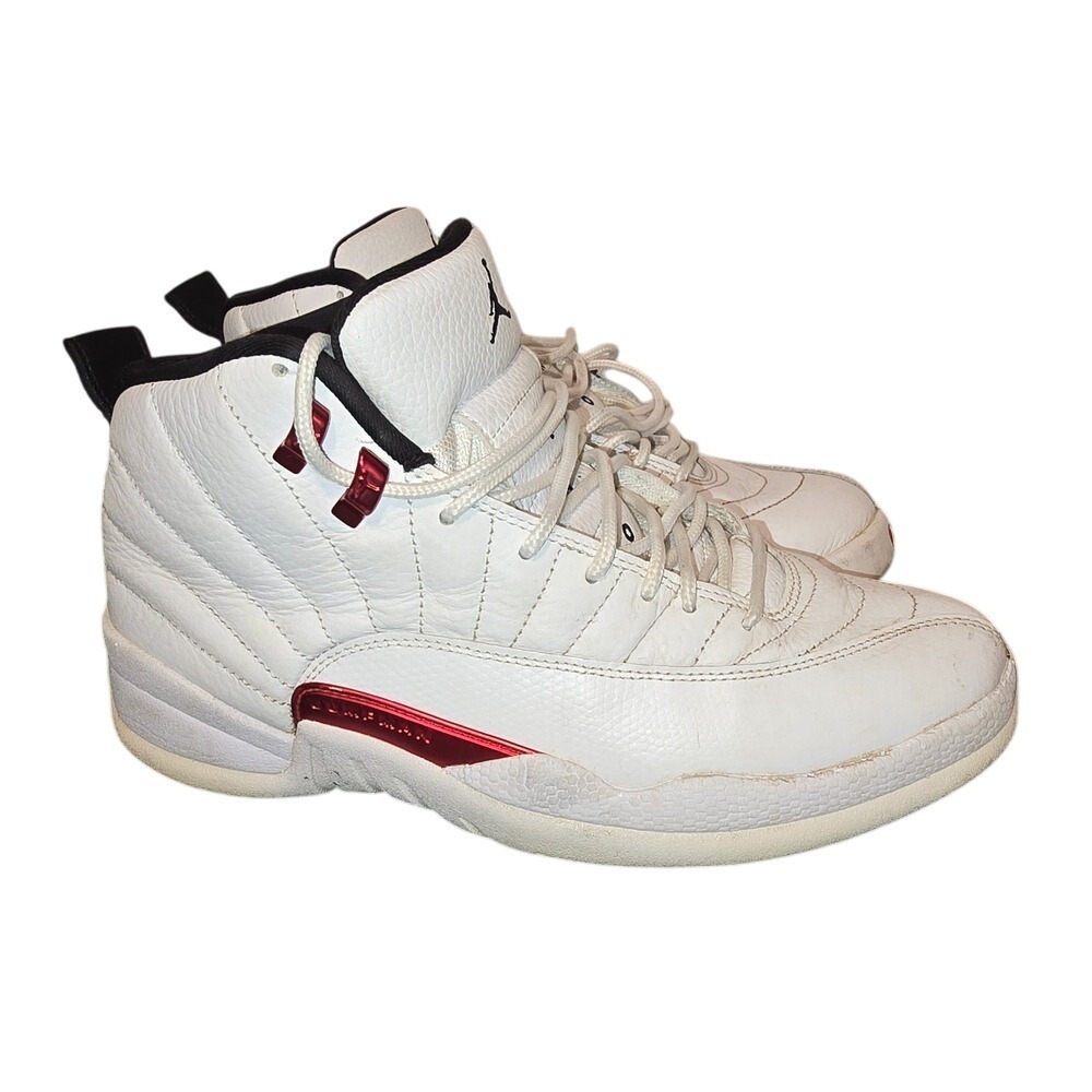 Jordan 12 Retro Twist White Red Leather Basketball Shoes CT8013-106‎ Size 9